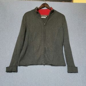 Tommy Hilfiger full zip ribbed cardigan sweater. Size large